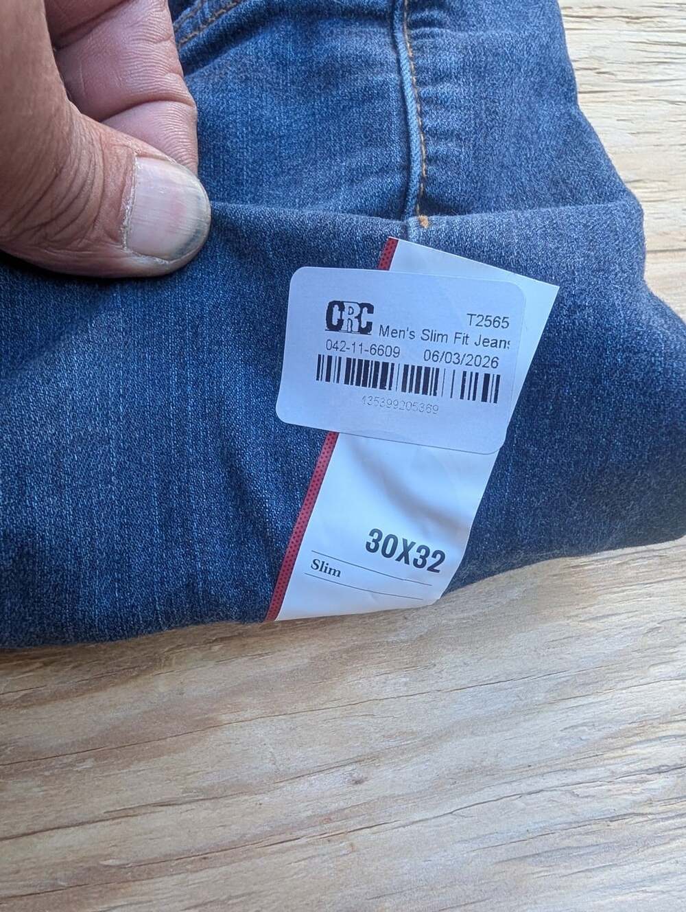 CRC Men's Slim Fit Jeans 30x32